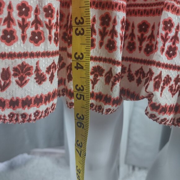 Knox Rose XS Flutter Sleeve Boho Ruffle Dress Orange White NWT Cotton Blend - Picture 7 of 11
